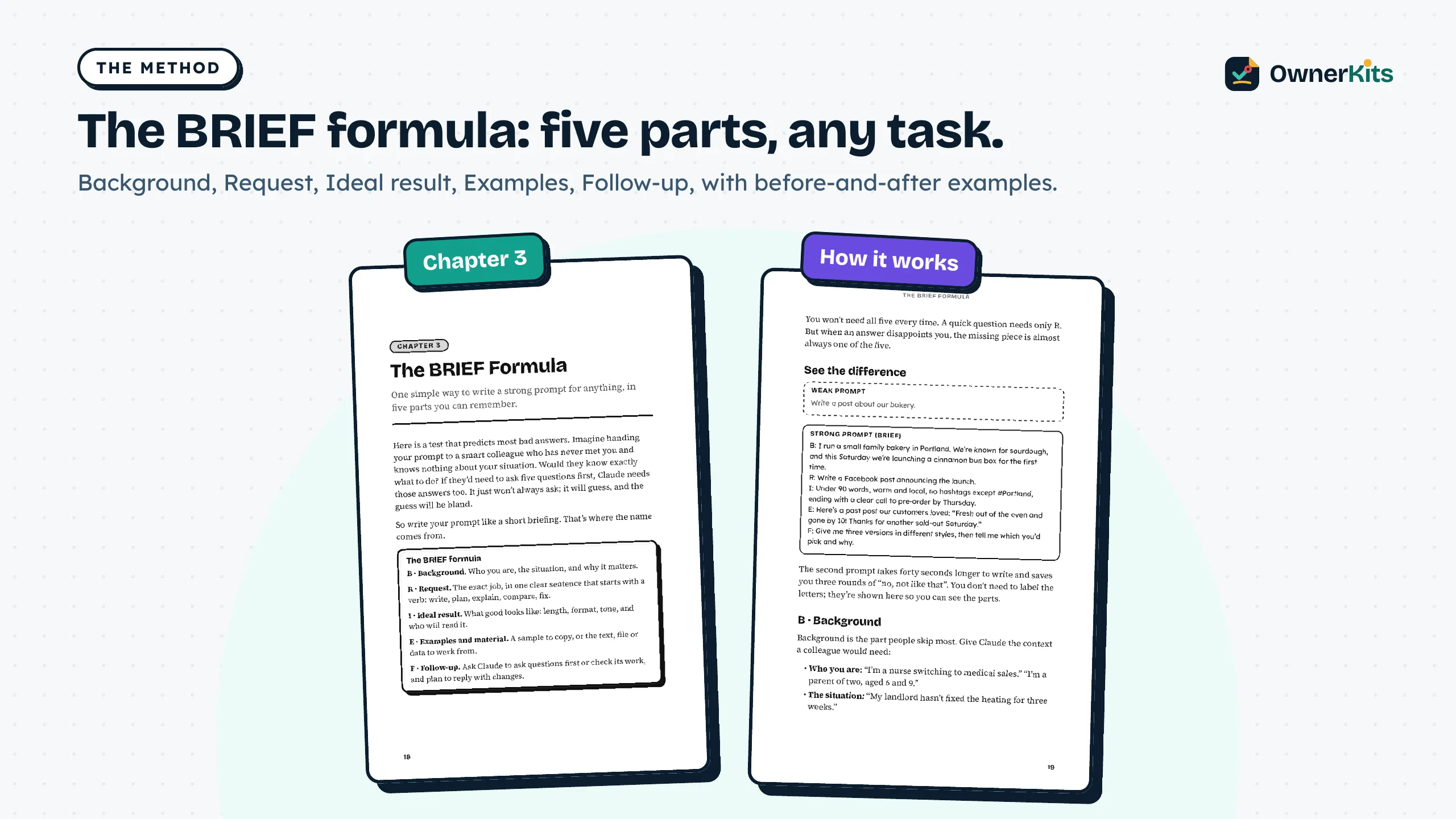 The BRIEF formula chapter pages