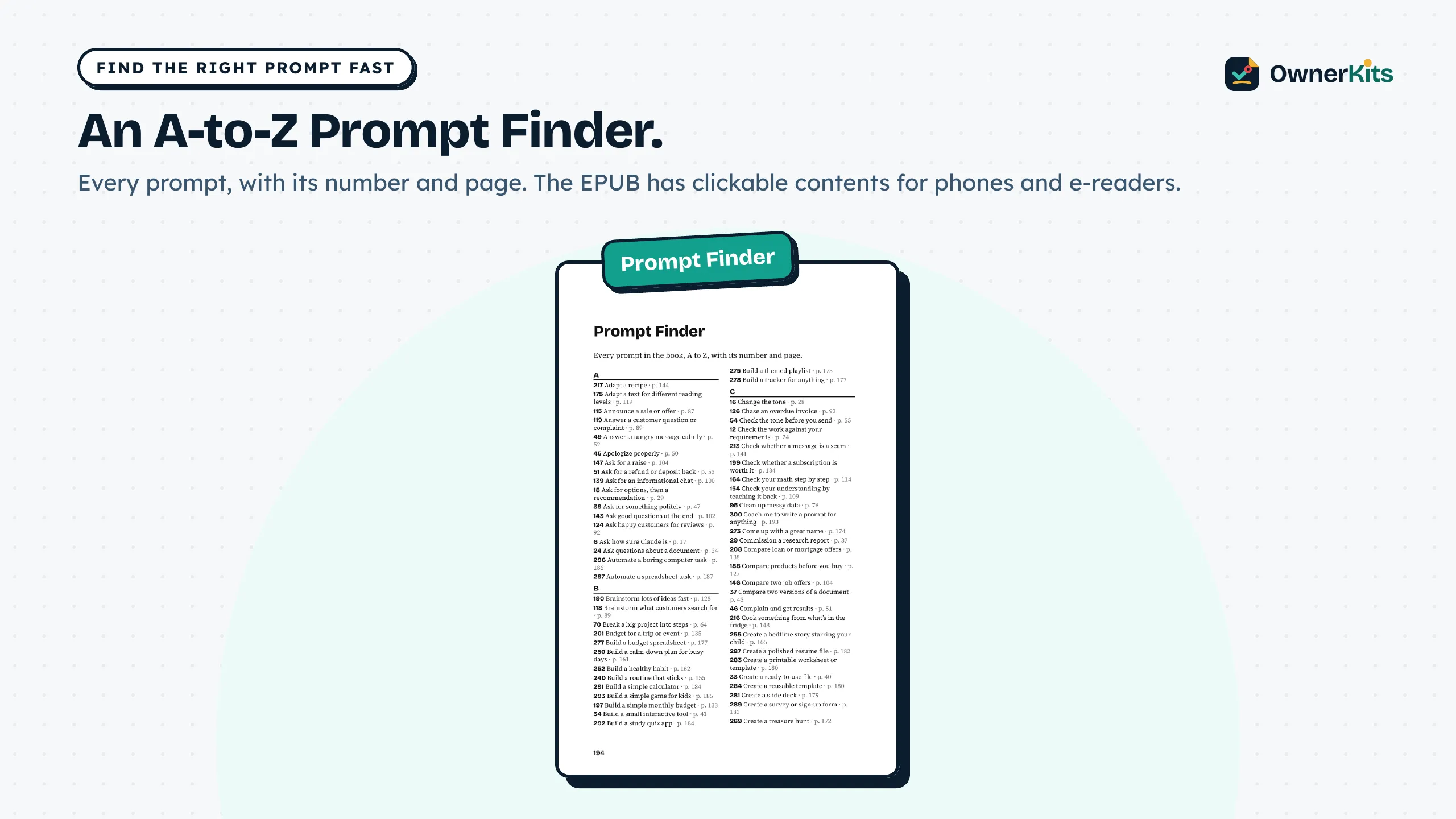The A-to-Z Prompt Finder