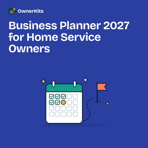 Business Planner 2027 for Home Service Owners thumbnail with a calendar and flag